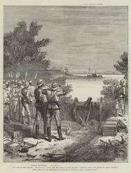 La Guerra en Sudán, Sir Charles Wilson y su Partido en la Isla de Meruat, después del Naufragio de su Vapor